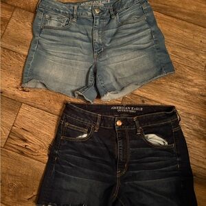 American Eagle Outfitters Women's Denim Shorts - Light and Dark Blue